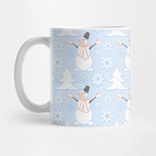 Winter pattern with snowman and snowflakes Mug